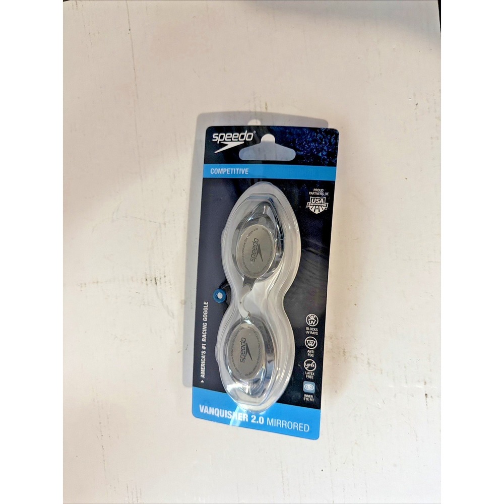 Speedo Vanquisher 2.0 Mirrored Goggle Competitive-Adults -Black